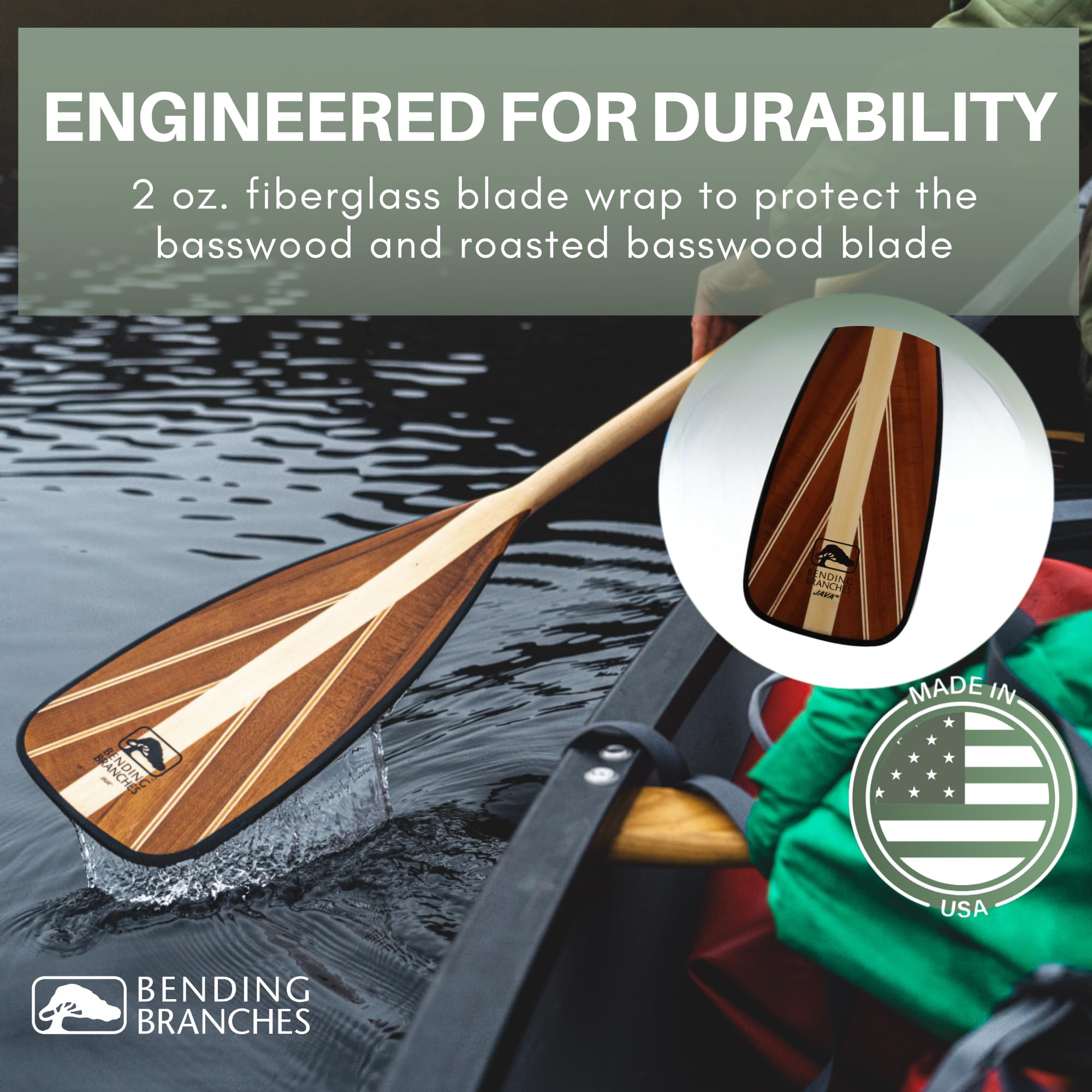 Amazon.com : BENDING BRANCHES Java ST Wood Canoe Paddle – Solid
